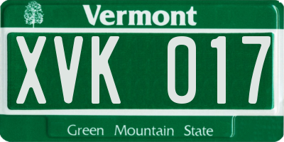 VT license plate XVK017