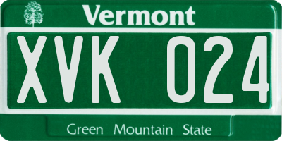 VT license plate XVK024