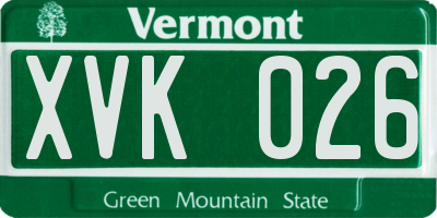 VT license plate XVK026