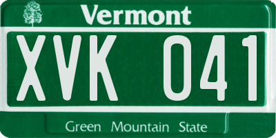 VT license plate XVK041
