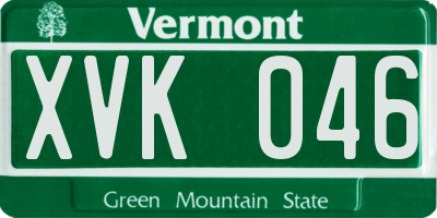 VT license plate XVK046