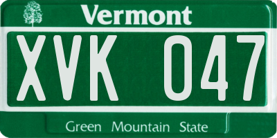 VT license plate XVK047