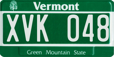 VT license plate XVK048