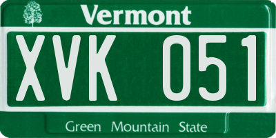 VT license plate XVK051