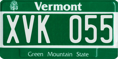 VT license plate XVK055