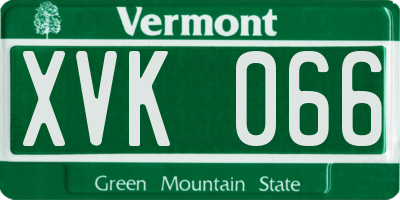 VT license plate XVK066