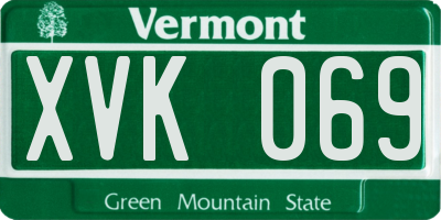 VT license plate XVK069