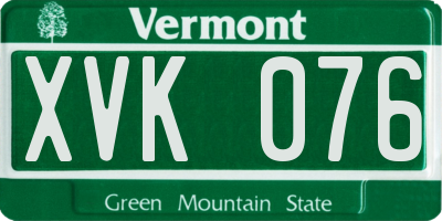 VT license plate XVK076