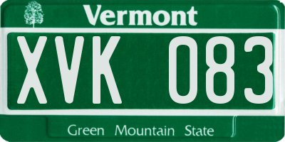 VT license plate XVK083