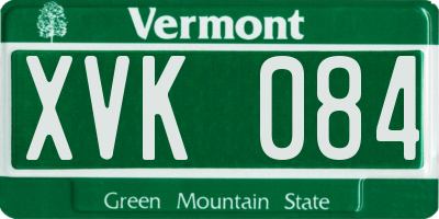 VT license plate XVK084