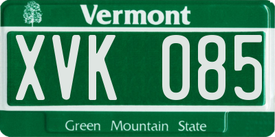 VT license plate XVK085