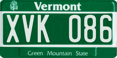 VT license plate XVK086