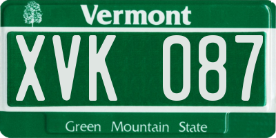 VT license plate XVK087