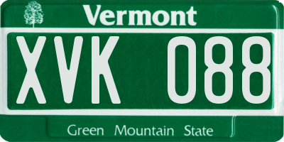 VT license plate XVK088