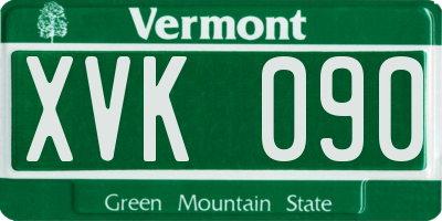 VT license plate XVK090