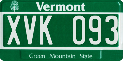 VT license plate XVK093