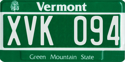 VT license plate XVK094