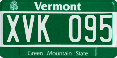 VT license plate XVK095