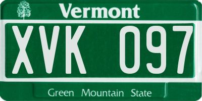 VT license plate XVK097