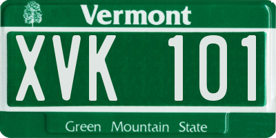 VT license plate XVK101