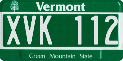 VT license plate XVK112
