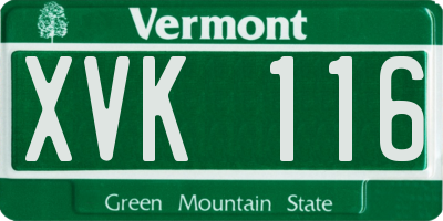 VT license plate XVK116