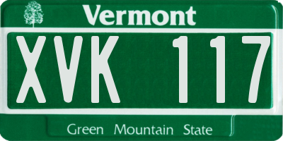 VT license plate XVK117