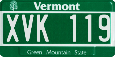 VT license plate XVK119