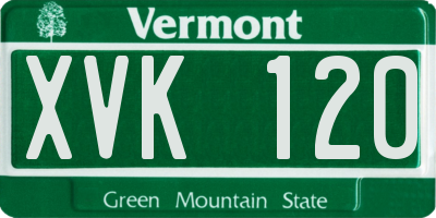 VT license plate XVK120