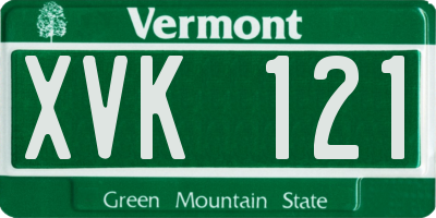 VT license plate XVK121