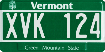 VT license plate XVK124