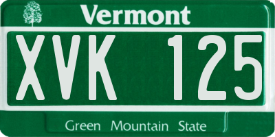 VT license plate XVK125