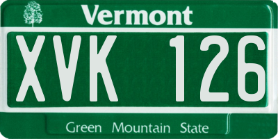 VT license plate XVK126