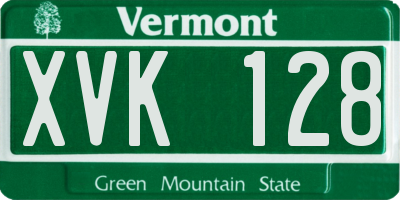 VT license plate XVK128