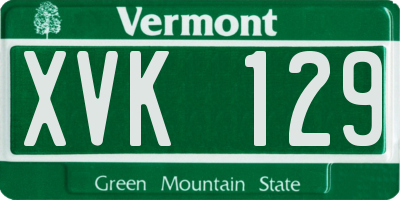 VT license plate XVK129