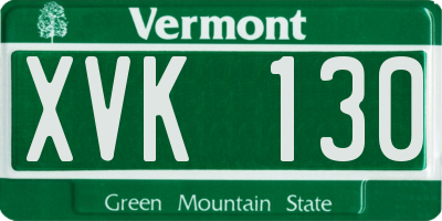 VT license plate XVK130
