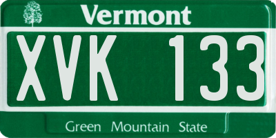 VT license plate XVK133