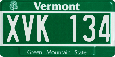 VT license plate XVK134