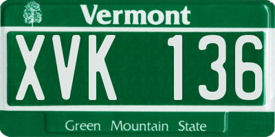 VT license plate XVK136