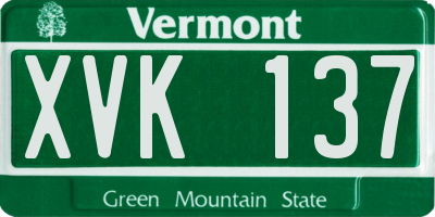VT license plate XVK137