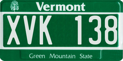 VT license plate XVK138