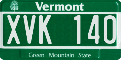 VT license plate XVK140