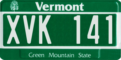 VT license plate XVK141