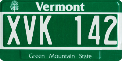 VT license plate XVK142