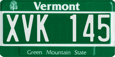VT license plate XVK145