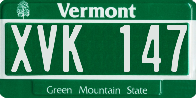 VT license plate XVK147