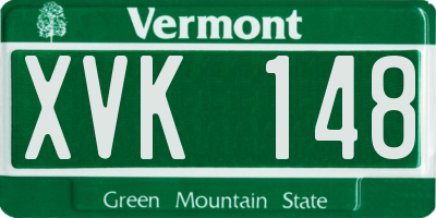 VT license plate XVK148