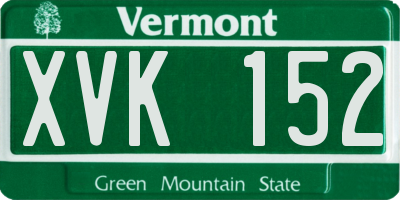 VT license plate XVK152