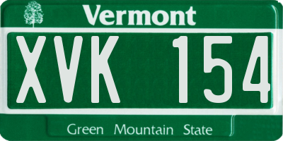 VT license plate XVK154