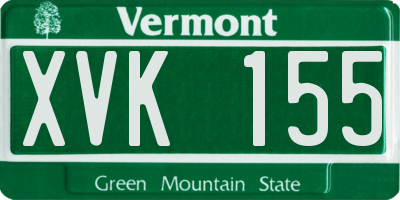 VT license plate XVK155